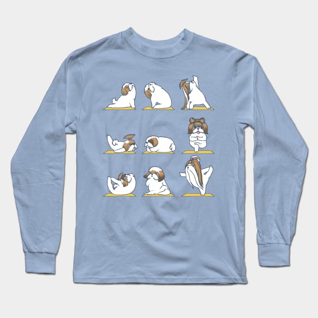 Shih Tzu Yoga Long Sleeve T-Shirt by huebucket